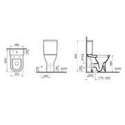 Vitra S50 Comfort Height Open Back Toilet and Seat - Technical drawing