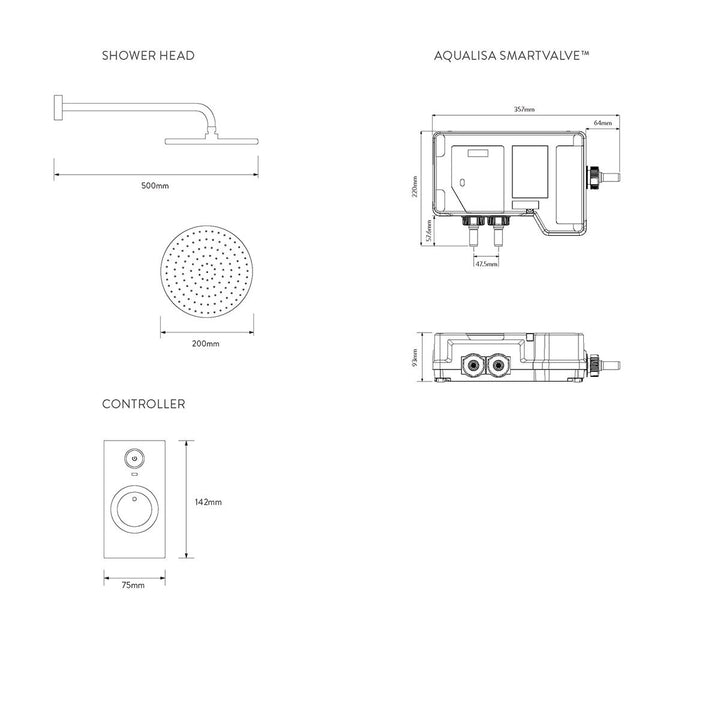 Aqualisa Visage Q Smart Shower Concealed With Fixed Head - Hp/Combi