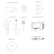 Aqualisa Visage Q Smart Shower Concealed With Adj And Wall Fixed Head - Hp/Combi - Technical drawing