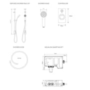Aqualisa Visage Q Smart Shower Exposed With Adj Head - Hp/Combi - Technical drawing