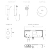 Aqualisa Visage Q Smart Shower Concealed With Adj Head - Gravity Pumped - Technical drawing