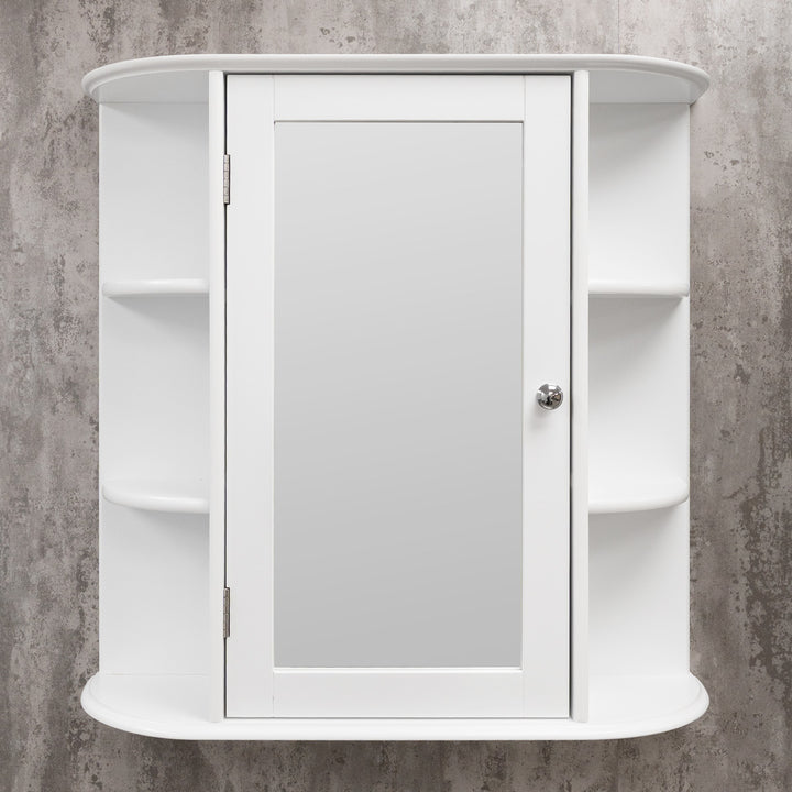 Mirror Cabinet with Shelves - Gloss White