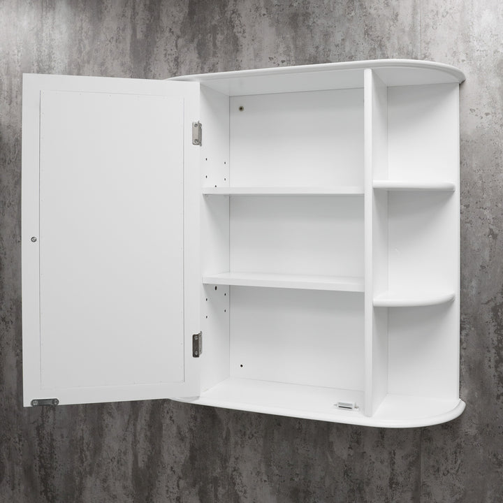 Mirror Cabinet with Shelves - Gloss White