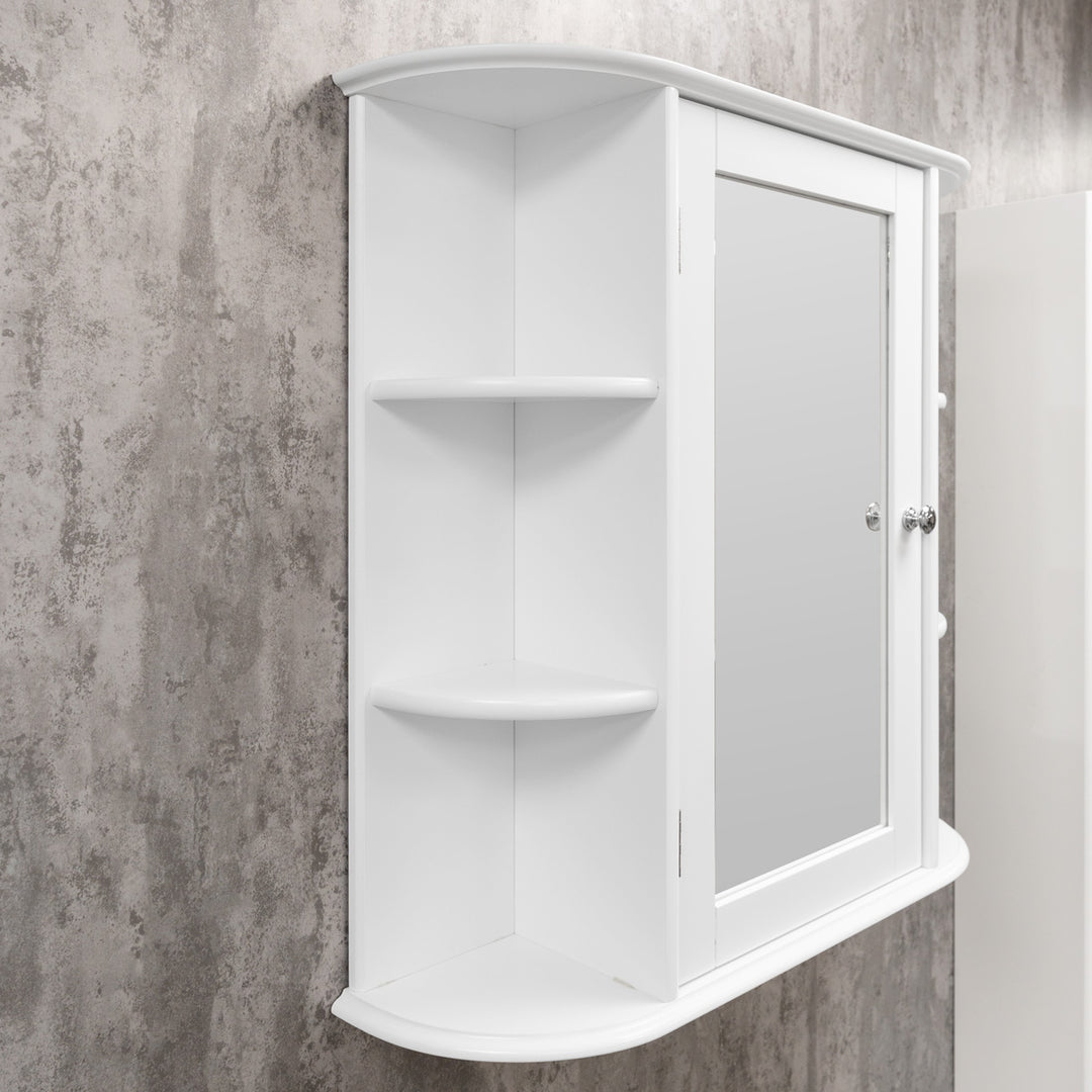 Mirror Cabinet with Shelves - Gloss White