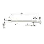 Square Wall Mounted Arm - Technical drawing