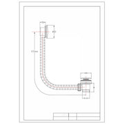 Eliseo Ricci Easy Clean Bath Waste - Gunmetal - Technical drawing