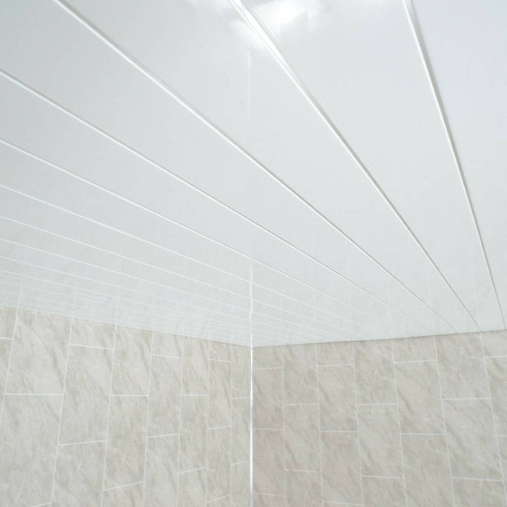 Lusso Panel Essentials White Embedded 2.7m Ceiling Panel - 5 Pack
