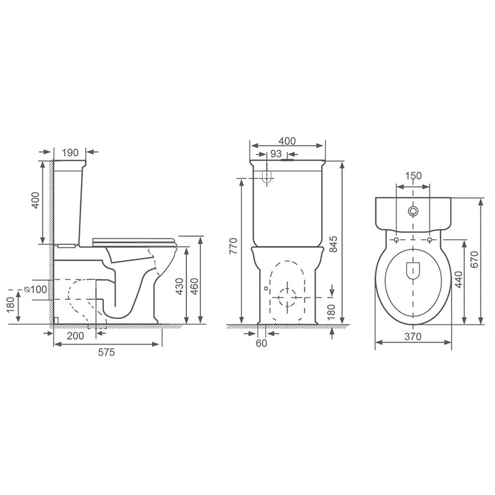 Windsor Rimless Fully Back to Wall Toilet &amp; Soft Close Seat
