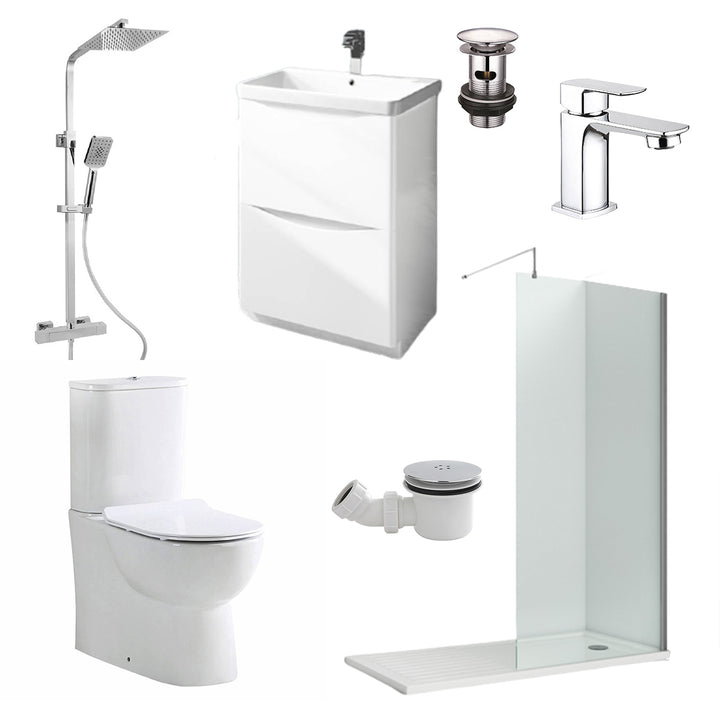 Walk In Shower Complete Suite Pack - Chrome
