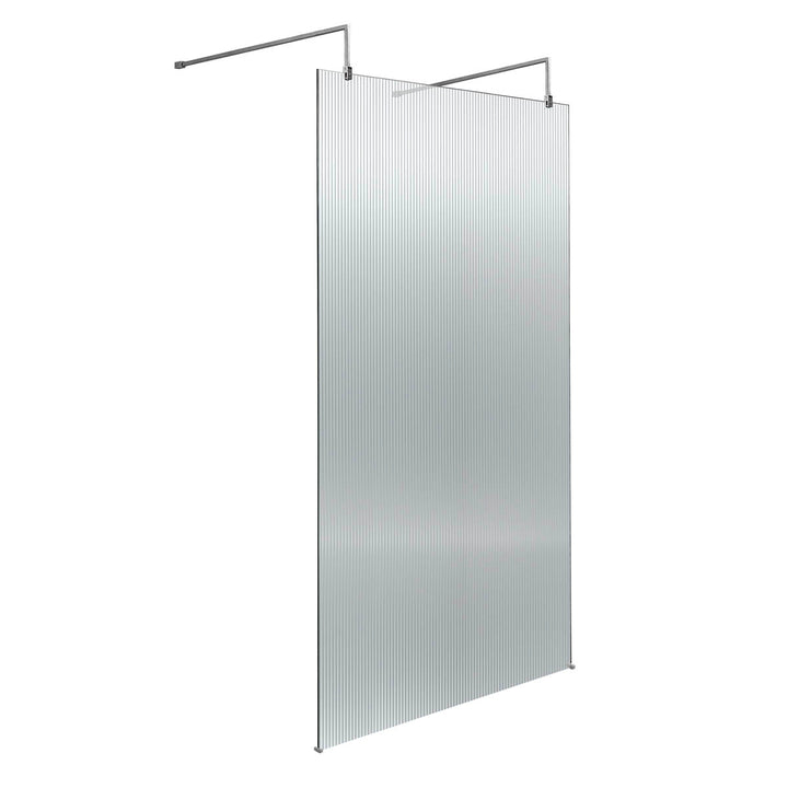 Hudson Reed 1000mm Fluted Wetroom Screen with Arms &amp; Feet - Chrome