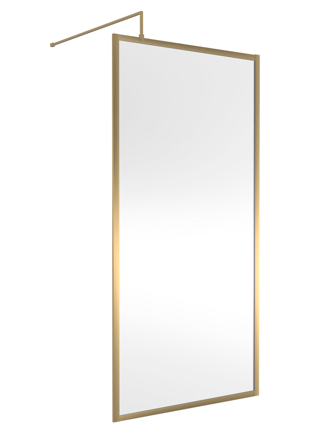Hudson Reed Full Outer Frame Wetroom Screen 1950x1000x8mm - Brushed Brass