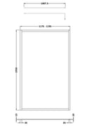 Hudson Reed Full Outer Frame Wetroom Screen 1950x1200x8mm - Brushed Brass - Technical drawing