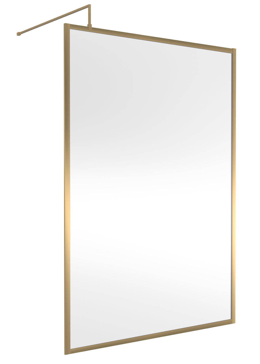 Hudson Reed Full Outer Frame Wetroom Screen 1950x1400x8mm - Brushed Brass
