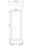 Hudson Reed Full Outer Frame Wetroom Screen 1950x700x8mm - Brushed Brass - Technical drawing
