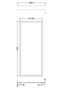 Hudson Reed Full Outer Frame Wetroom Screen 1950x800x8mm - Brushed Brass - Technical drawing
