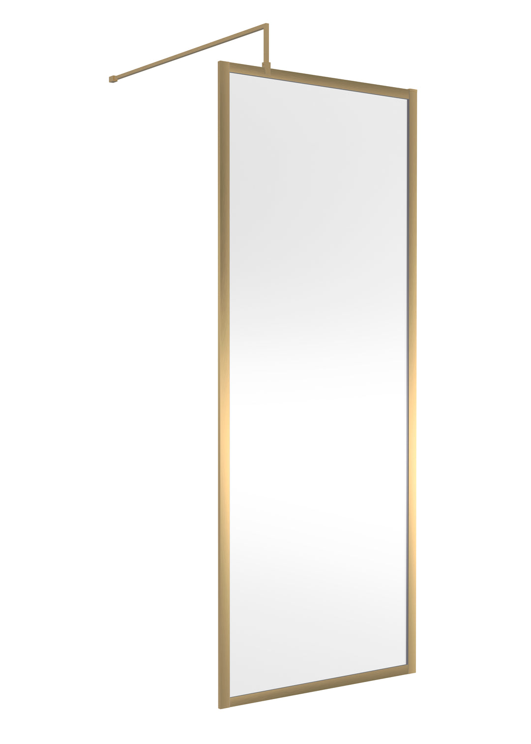 Hudson Reed Full Outer Frame Wetroom Screen 1950x800x8mm - Brushed Brass