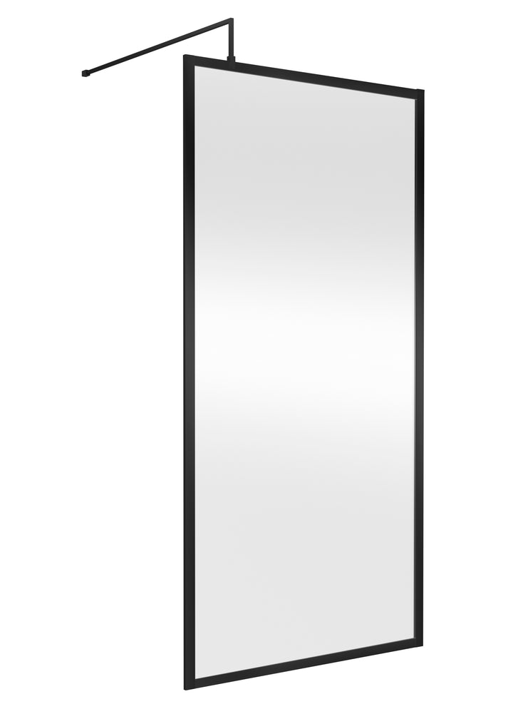 Hudson Reed Full Outer Frame Wetroom Screen 1950x1000x8mm - Matt Black