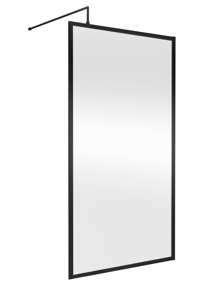 Hudson Reed Full Outer Frame Wetroom Screen 1950x1100x8mm - Matt Black