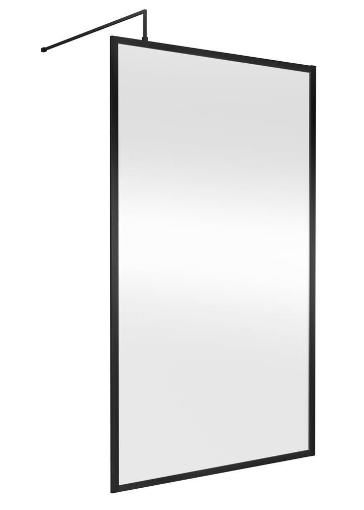 Hudson Reed Full Outer Frame Wetroom Screen 1950x1200x8mm - Matt Black