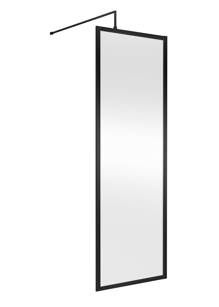 Hudson Reed Full Outer Frame Wetroom Screen 1950x700x8mm - Matt Black