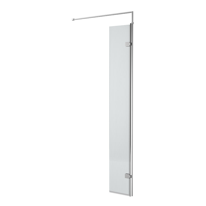 Hudson Reed Fluted 300mm Wetroom Swing Screen - Chrome