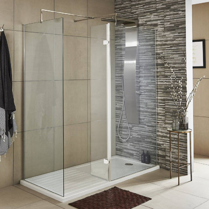 Hudson Reed 300mm Wetroom Swing Screen - Chrome WRSA030H