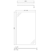 Hudson Reed 1200mm Wetroom Screen Only - Technical drawing