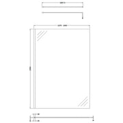 Hudson Reed Wetroom Screen 1400 x 1950mm - Glass Only - Technical drawing