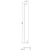 Hudson Reed 215mm Wetroom Return Screen - Gun Metal - Technical drawing