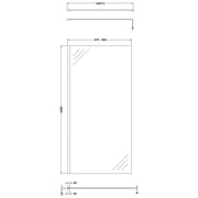 Hudson Reed 1000mm Wetroom Screen & Support Bar - Brushed Brass - Technical drawing
