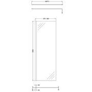 Hudson Reed 700mm Wetroom Screen & Support Bar - Brushed Brass - Technical drawing