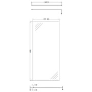 Hudson Reed 900mm Wetroom Screen & Support Bar WRSBB90 - Brushed Brass - Technical drawing