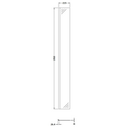 Hudson Reed Wetroom Return Screen 215mm x 1950mm - Black - Technical drawing
