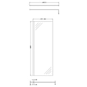 Nuie 700mm Wetroom Screen with Support Bar - Matt Black - Technical drawing