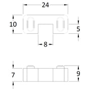 Hudson Reed Wetroom Screen Support Foot WRSF017 - Brushed Brass - Technical drawing