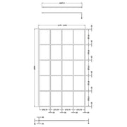 Hudson Reed 1200mm Framed Wetroom Screen - Matt Black WRSF12 - Technical drawing