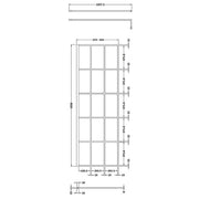 Hudson Reed 700mm Framed Wetroom Screen - Matt Black WRSF070 - Technical drawing