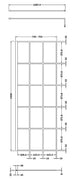 Hudson Reed 760mm Framed Wetroom Screen - Matt Black WRSF076 - Technical drawing