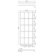 Hudson Reed 800mm Framed Wetroom Screen - Matt Black WRSF080 - Technical drawing