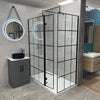 Hudson Reed 900mm Framed Wetroom Screen - Matt Black WRSF090