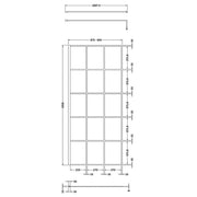 Hudson Reed 900mm Framed Wetroom Screen - Matt Black WRSF090 - Technical drawing