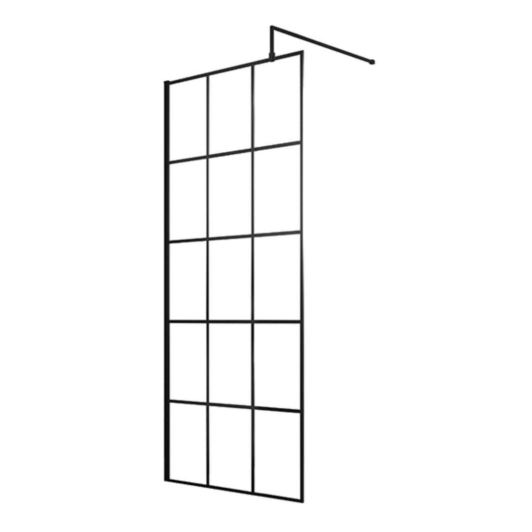 Hudson Reed 900mm Framed Wetroom Screen - Matt Black WRSF090