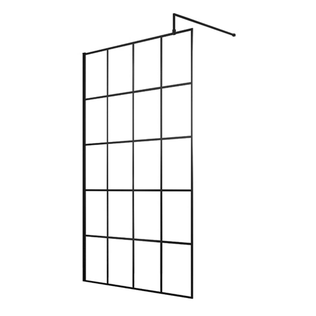 Hudson Reed 1000mm Framed Wetroom Screen - Matt Black WRSF10