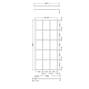 Hudson Reed 1000mm Framed Wetroom Screen - Matt Black WRSF10 - Technical drawing
