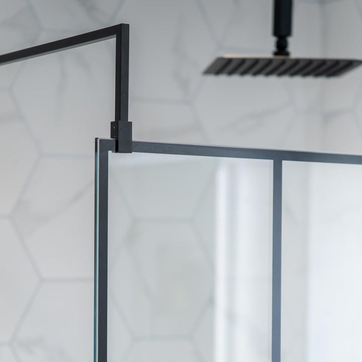 Hudson Reed 1100mm Framed Wetroom Screen - Matt Black