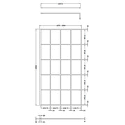 Hudson Reed 1100mm Framed Wetroom Screen - Matt Black - Technical drawing