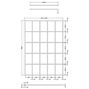 Hudson Reed 1400mm Framed Wetroom Screen - Matt Black - Technical drawing