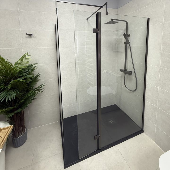 Hudson Reed Wetroom Screen 700mm x 1950mm - Gun Metal