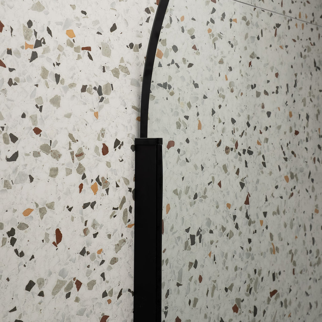 Hudson Reed 800mm Arched Wetroom Screen - Matt Black
