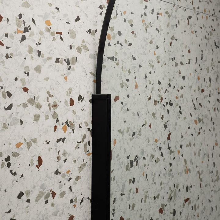 Hudson Reed 800mm Arched Wetroom Screen - Matt Black